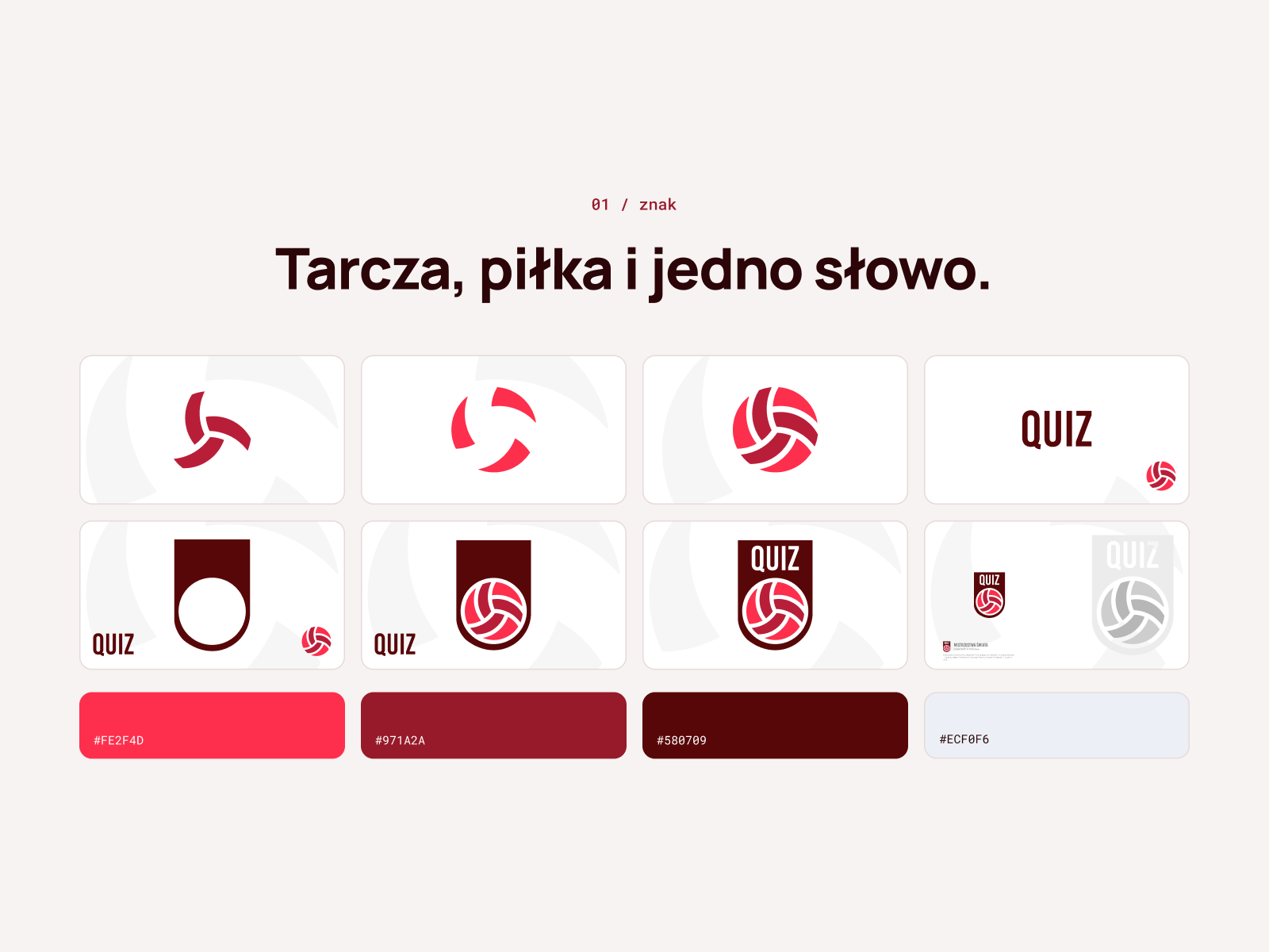 Znak: tarcza, piłka i słowo