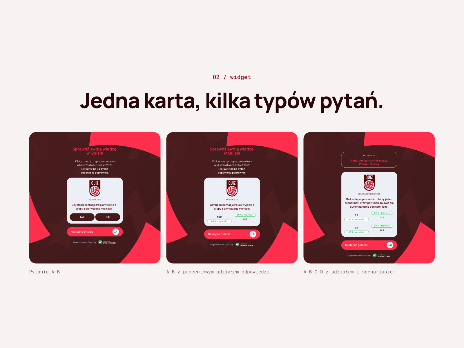 Widget: typy pytań