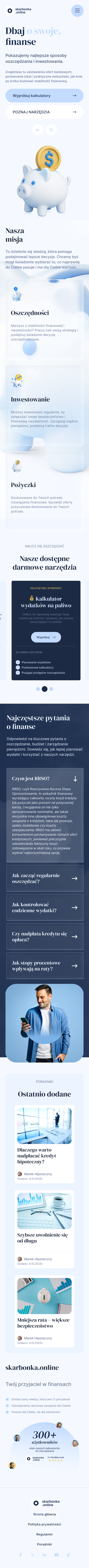 Mobilna strona główna Skarbonka Online